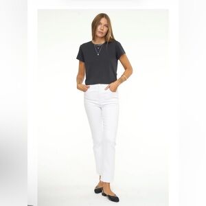 Pistola Lennon High Rise Crop White Jeans